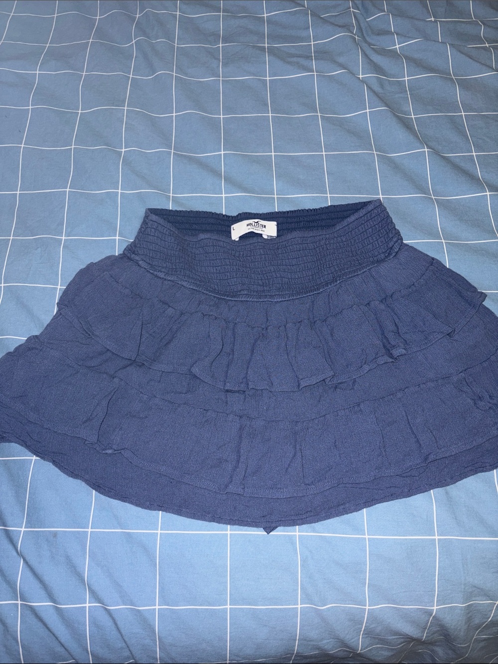 Hollister Dark Blue Tiered Ruffle Mini Skirt